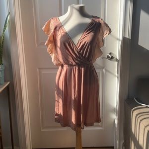 MADEWELL SOFT DRESS WITH FLUTTER SLEEVES